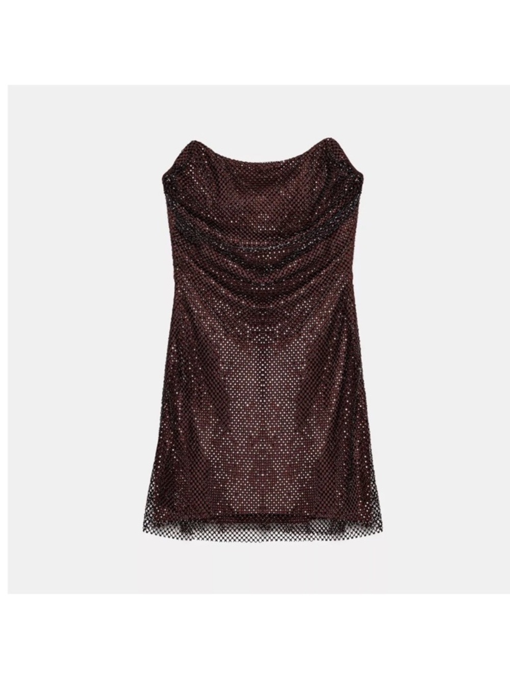 Zara Wine Sequin Cowl Mini Dress
